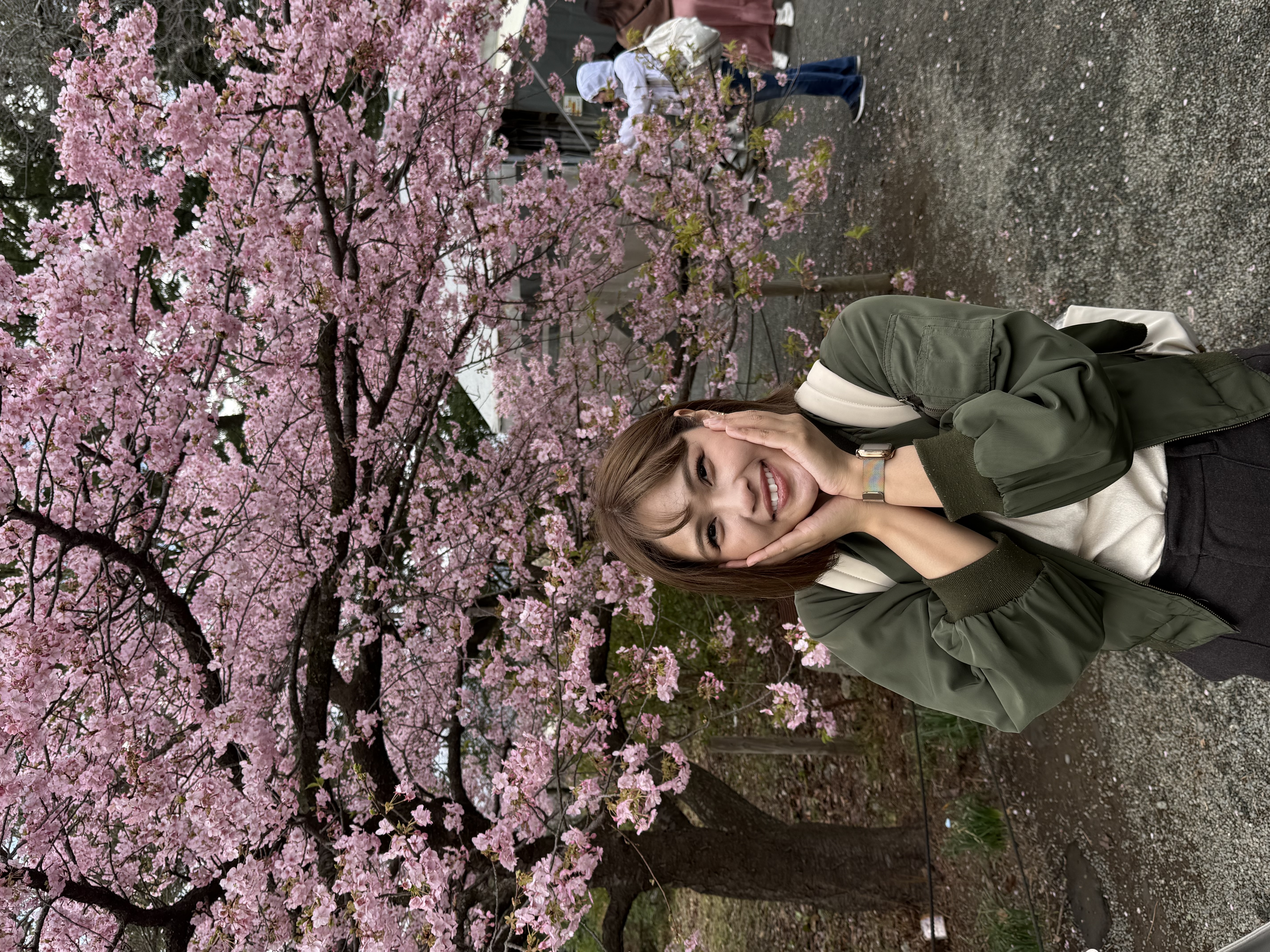 Me enjoying the plum blossoms in Japan